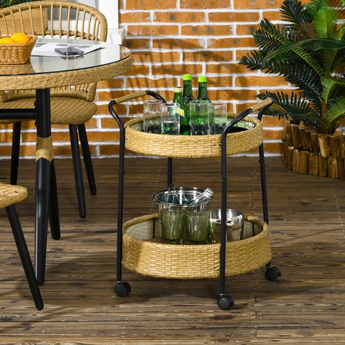 Outsunny servierwagen rattan - servierwagen,